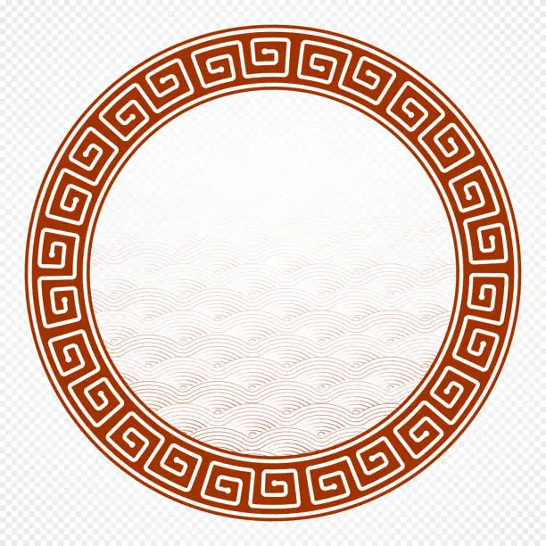 Vector illustration of Vector Circular Frame of Chinese Style