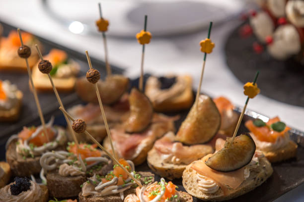 istock plate with delicious various finger food. luxury concept 1224806558