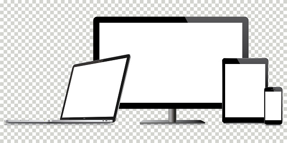 Electronic devices with blank screens. Eps10 vector illustration with layers (removeable) and high resolution jpeg file included (300dpi).