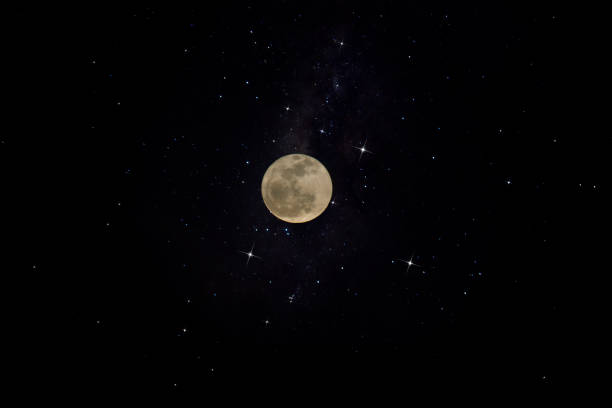 istock The full moon in the night with stars. 1224809818