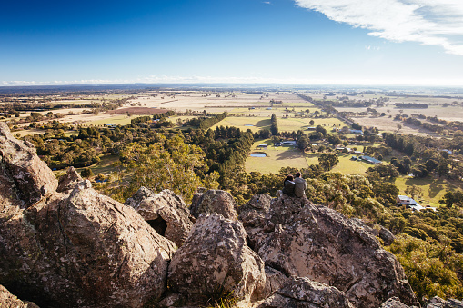 The popular tourist attraction of Hanging Rock. A volcanic group of rocks atop a hill in the Macedon ranges, Victoria, Australia
