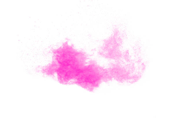 istock Pink dust particles splash on white background.Pink powder splash. 1224819671
