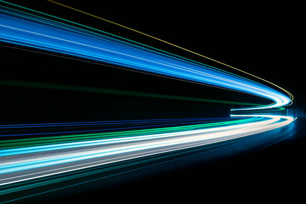 istock Car light trails on the road 1224819848