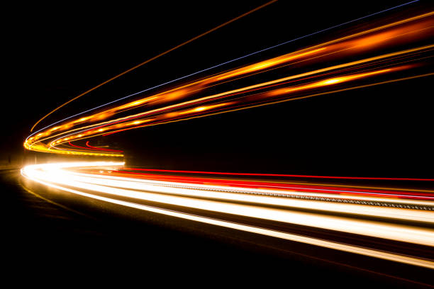 istock Car light trails on the road 1224819866
