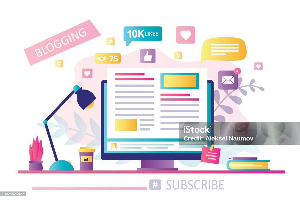 Blogging On Desktop Computer Content Development For Online News Blogs ...