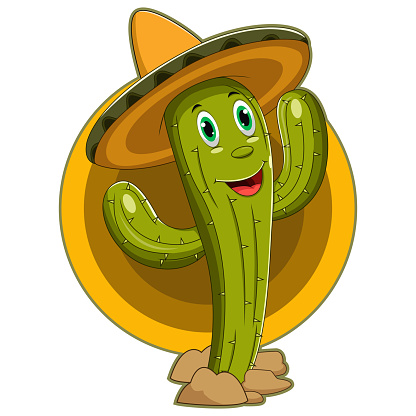 Ilustración de Dibujos Animados Personaje De Cactus Mexicano Saludando La  Mano y más Vectores Libres de Derechos de Cactus - iStock