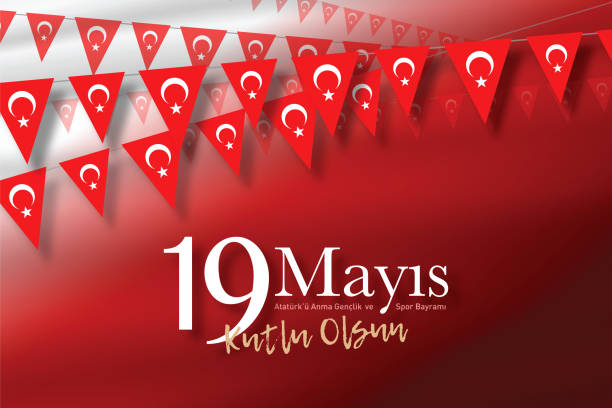 ilustrações, clipart, desenhos animados e ícones de comemoração de 19 de maio do dia ataturco, da juventude e do esporte - mustafa kemal ataturk