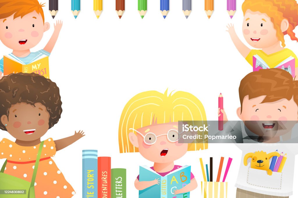 Ilustración de Niños Jugando Estudiando Y Dibujando Cartel Es Decir Diseño De Dibujos Animados Para Niños Cartel De Jardín De Infantes O Escuela y más Vectores Libres de Derechos de Biblioteca - Ilustración de Niños Jugando Estudiando Y Dibujando Cartel Es Decir Diseño De Dibujos Animados Para Niños Cartel De Jardín De Infantes O Escuela y más Vectores Libres de Derechos de Biblioteca -