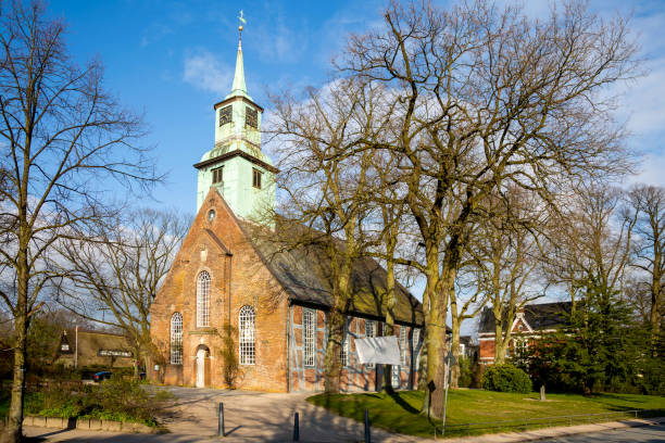 Historic church in Hamburg Nienstedten in spring