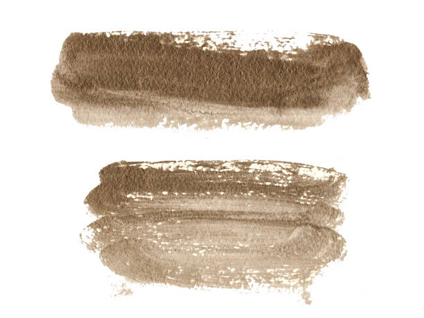 istock Hand drawn Antique Gold Texture Acrylic brush stroke set. 1224835017