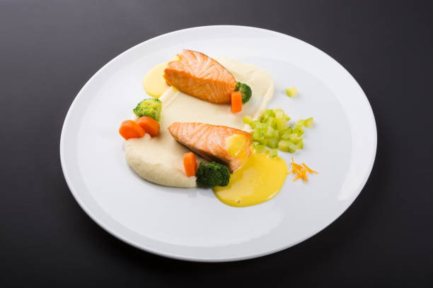 istock Fried salmon fillet with vegetables 1224836301