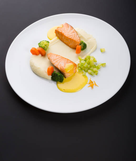 istock Fried salmon fillet with vegetables 1224836428