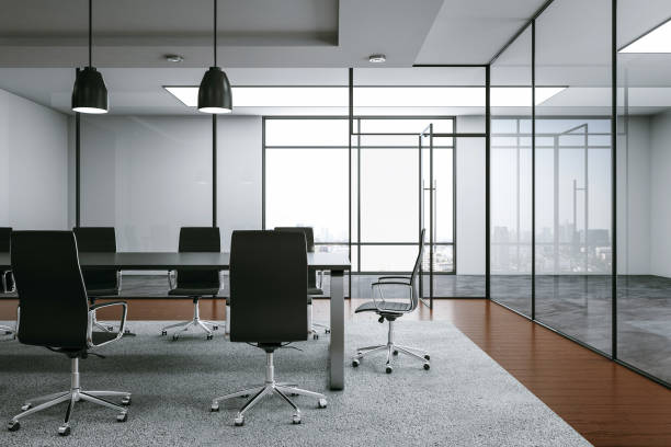 istock Luxury meeting room with daylight. 1224837400