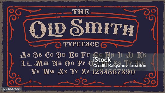 istock A Vintage Rough Font in Victorian style 1224837583