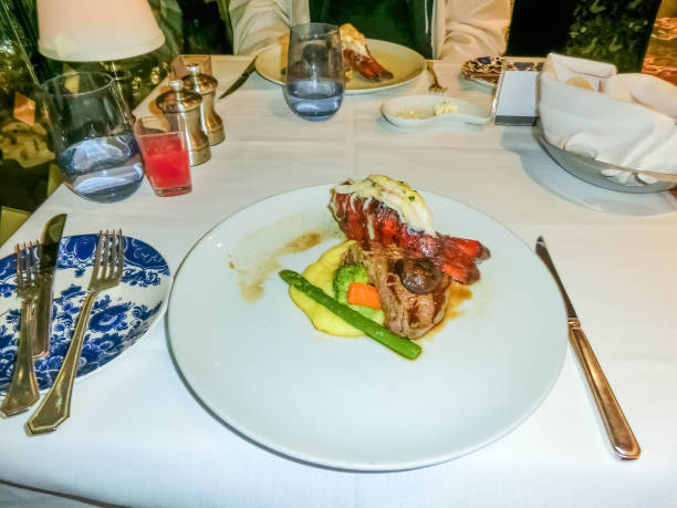 istock The steak at dinner at the abstract cruise ship 1224837910