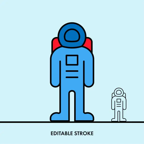 Vector illustration of Astronaut line icon.Editable Stroke