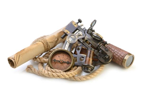 istock Nautical equipment on the white background 1224842528