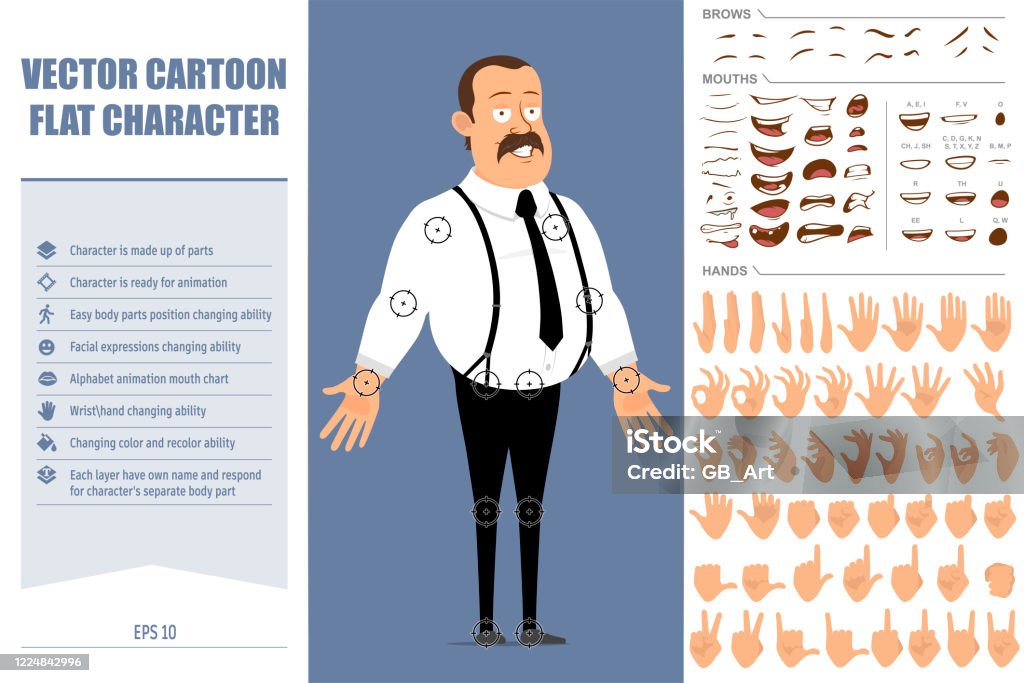 Cartoon Funny Fat Office Man Character Vector Set Stock Illustration -  Download Image Now - Fat - Nutrient, Characters, Men - iStock