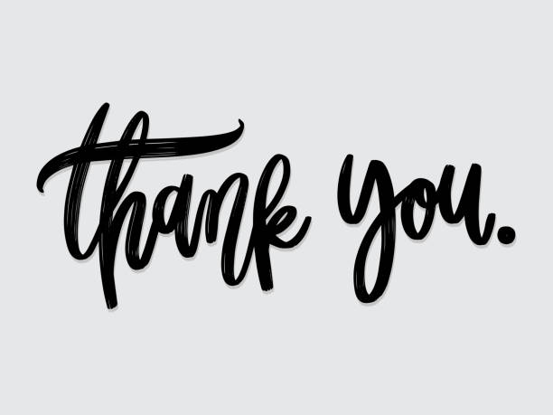 istock thank you. Hand written lettering isolated on white background.Vector template for poster, social network, banner, cards. 1224843096