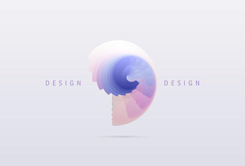 Abstract design element. Spiral, rotation and swirling movement. Vector illustration with dynamic effect.