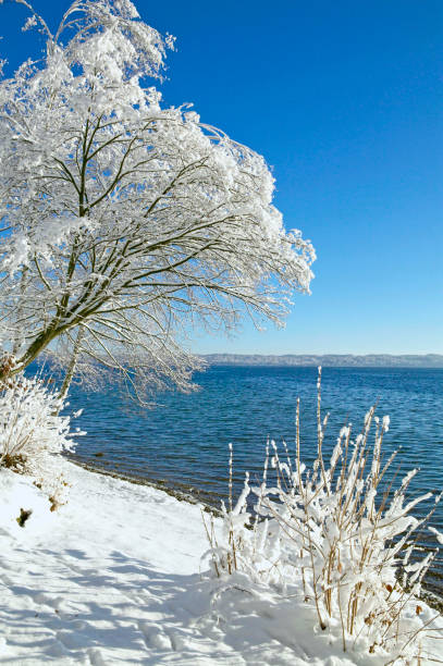 Winter in Tutzing on Lake Starnberg, Bavaria, Germany, Europe