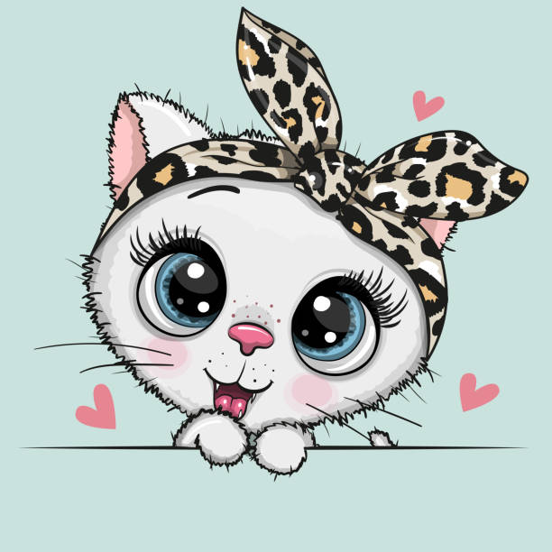 223 Adorable Cartoon Cat With Pink Bow Isolated Illustrations & Clip Art -  iStock