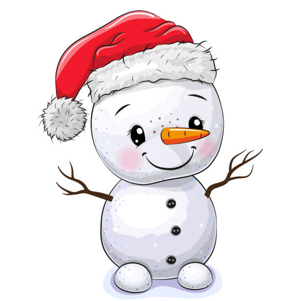 cartoon snowman izolowane na białym tle - 5891 stock illustrations