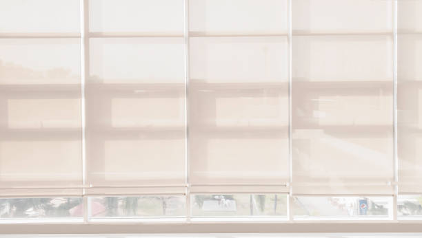istock Abstract background of sunshade curtain in building 1224849928