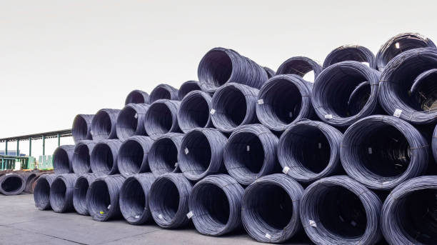 istock Pile of high carbon wire rod 1224850078