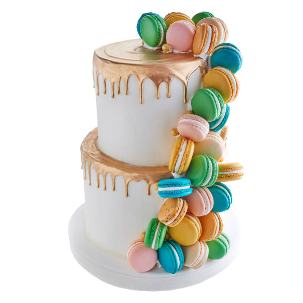 French Macaron tier cake stock photo