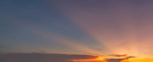 istock Sunset sky. Abstract nature background. Dramatic blue and orange, colorful clouds at twilight time. 1224858297