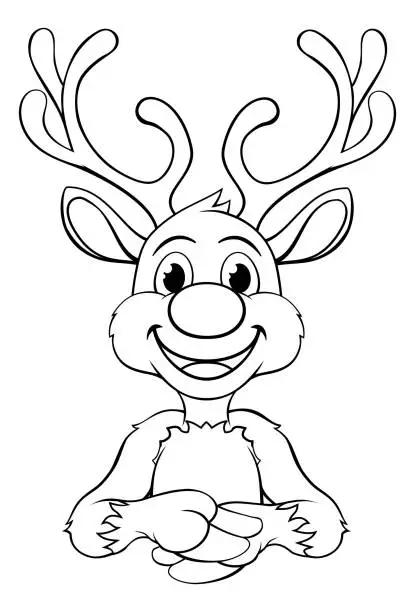 Vector illustration of Christmas Reindeer Cartoon Character