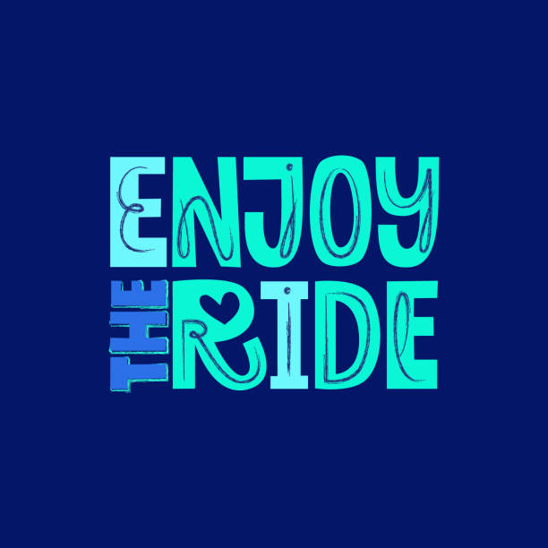 istock Enjoy the ride hand drawn vector lettering. Phrase for racing, rally competition, family activity, recreation, vacation 1224859868