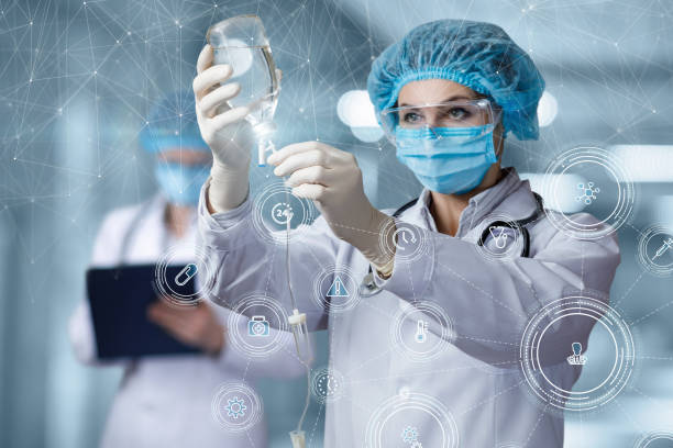 istock The doctor prepares a dropper for installation . 1224859975