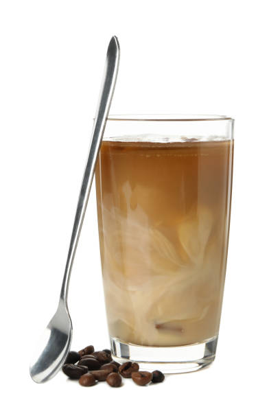 istock Glass of ice coffee isolated on white background 1224862815