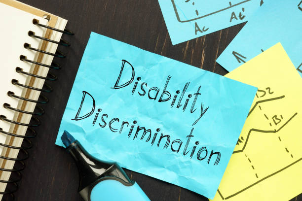 Disability Discrimination is shown on the conceptual business photo Disability Discrimination is shown on the conceptual business photo breaking glass ceiling stock pictures, royalty-free photos & images