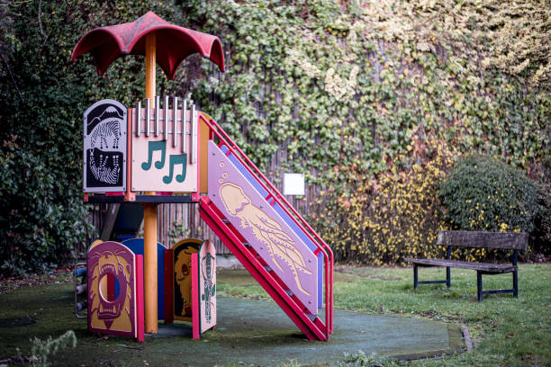 istock Colorful playground in park in sunny day 1224868784