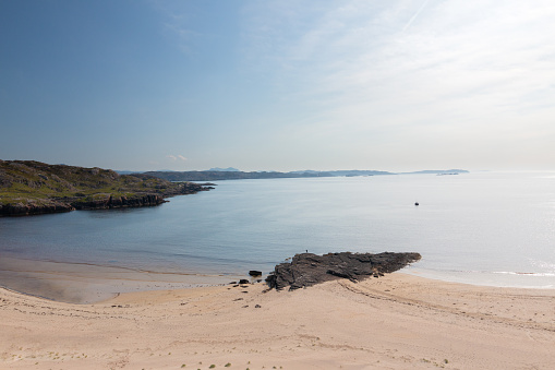 Oldshoremore beach on the north coast 500 route in Scottish highlands