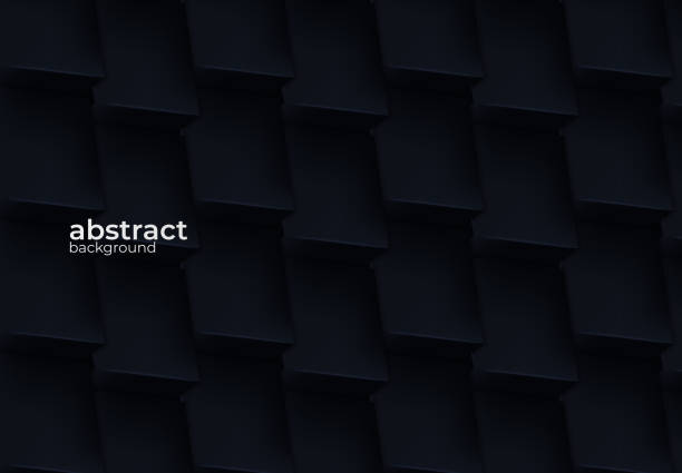 istock Abstract realistic layered papercut decoration black background with geometric style design 1224883540