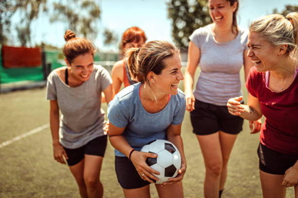 istock Female soccer team celebrating victory 1224884233