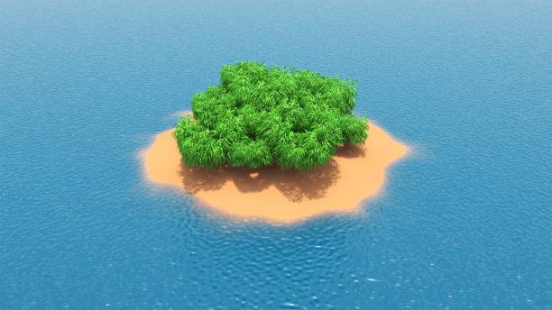 istock Tropical island in the ocean. 3D-rendering. 1224890957