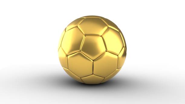 istock Golden Soccer Ball isolated on white background. 3D-rendering. 1224891205