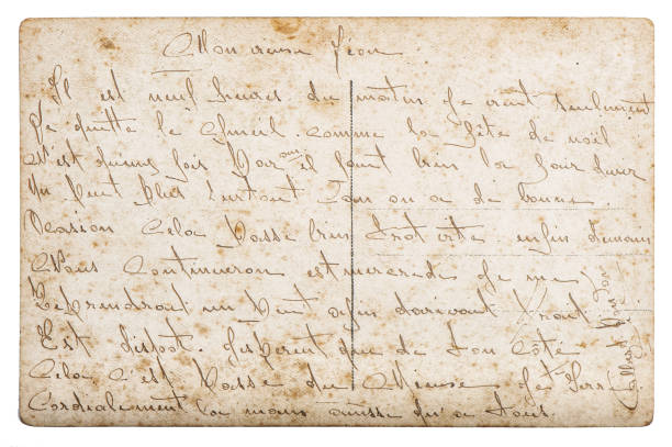 istock Vintage handwritten postcard Used paper texture 1224891291