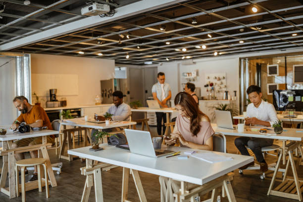 istock Business people working at modern coworking space 1224893528