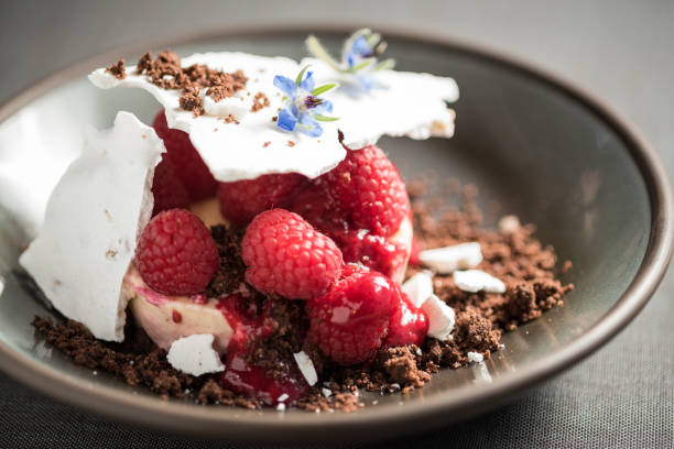 istock Homemade ice-cream ball with rye bread, meringue 1224893831