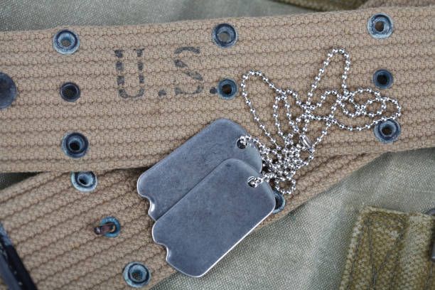 istock A pair of blank dog tags on U.S. Army uniform world war two era 1224895528
