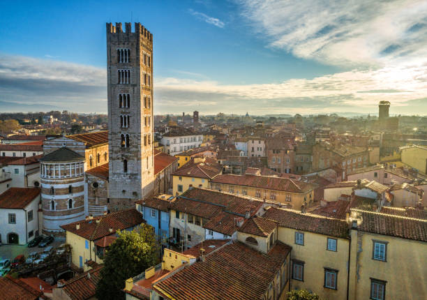 Aerial View of Lucca - Tuscany Italy Aerial View of Lucca - Tuscany Italy lucca italy stock pictures, royalty-free photos & images