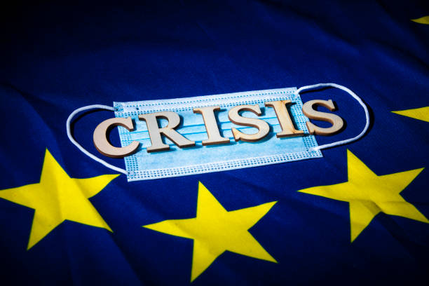 istock face mask on a European flag 1224900201