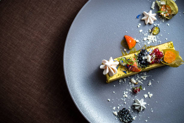 istock Cheese cake with fresh berries and meringue cookie 1224902727