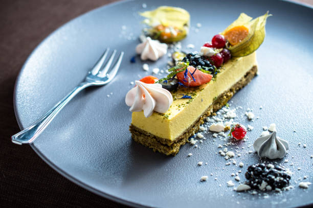 istock Cheese cake with fresh berries and meringue cookie 1224902752